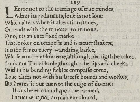 “Love and time”, sonnet 116 van William&nbsp;Shakespeare