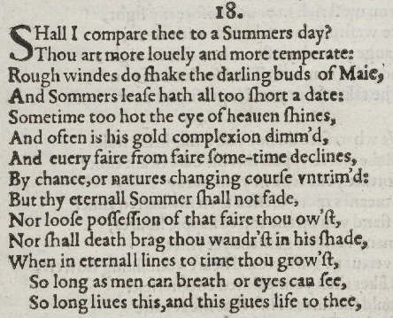 “Shall I compare thee” (sonnet&nbsp;18)