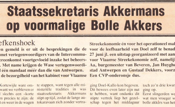 45 jaar geleden: staatssecretaris Akkermans op voormalige Bolle&nbsp;Akkers