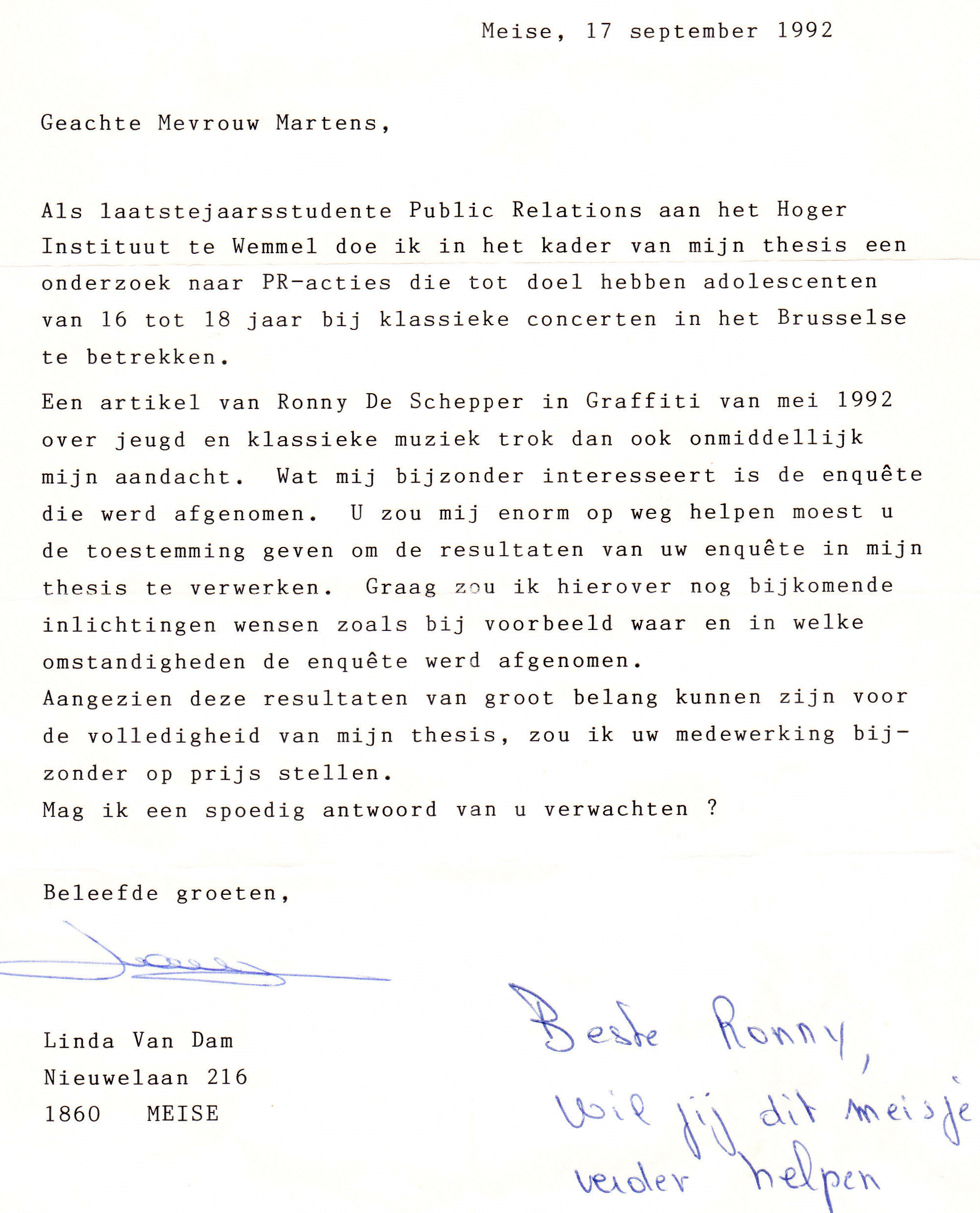 08 brief van linda van dam aan daisy martens