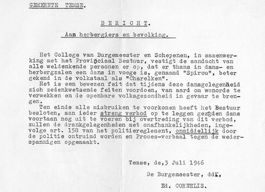 75 jaar geleden: ’t Charelken verboden in&nbsp;Temse