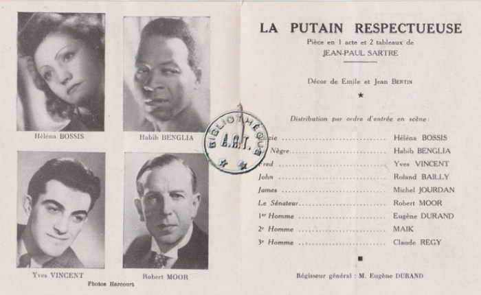 75 jaar geleden: creatie van “La putain respectueuse”