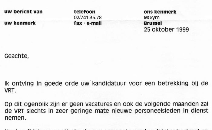 25 jaar geleden: laatste&nbsp;sollicitatie