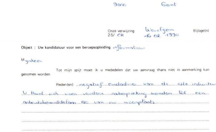 35 jaar geleden: afgewezen voor opleiding tot&nbsp;informaticus