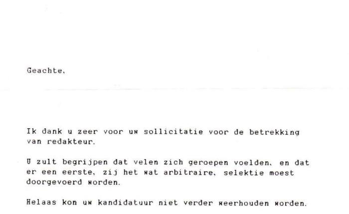 35 jaar geleden: afgewezen door Anton van&nbsp;Casteren