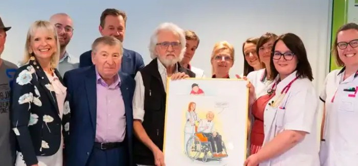 Oud-burgemeester van Temse schenkt Suske en Wiske-tekening aan Vitaz-ziekenhuis