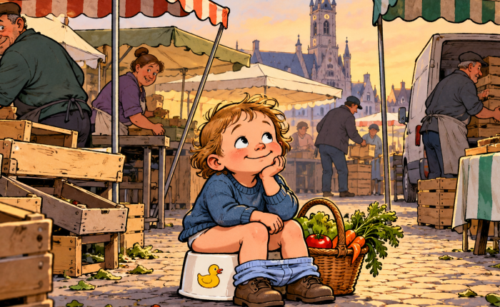 “Op ’t schijten van de&nbsp;markt”